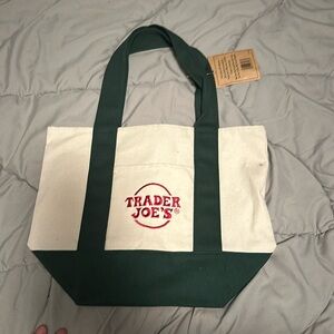 NWT Trader Joe’s Mini Canvas Tote Green